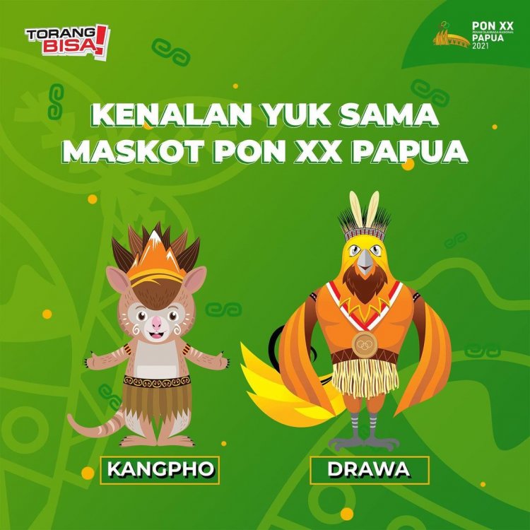 Drawa dan Kangpho Maskot PON XX 2021 Papua